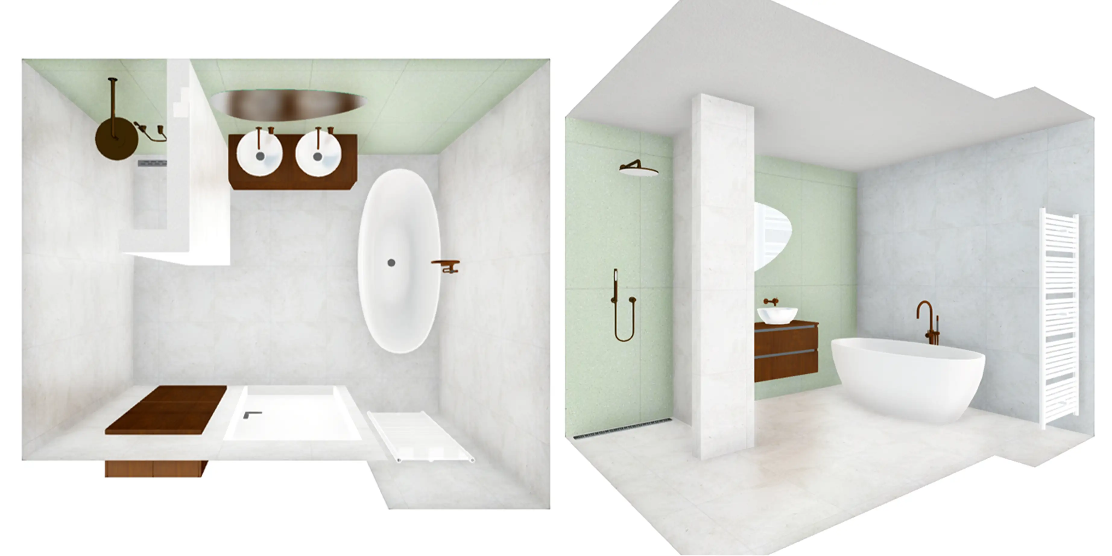 badkamer groen marmer